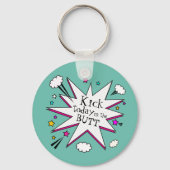 Motivierend Zitat Comic Buchexplosion Schlüsselanhänger (Rückseite)