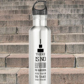 Motivierend Zitat-Design, modernes Schwarz und Edelstahlflasche