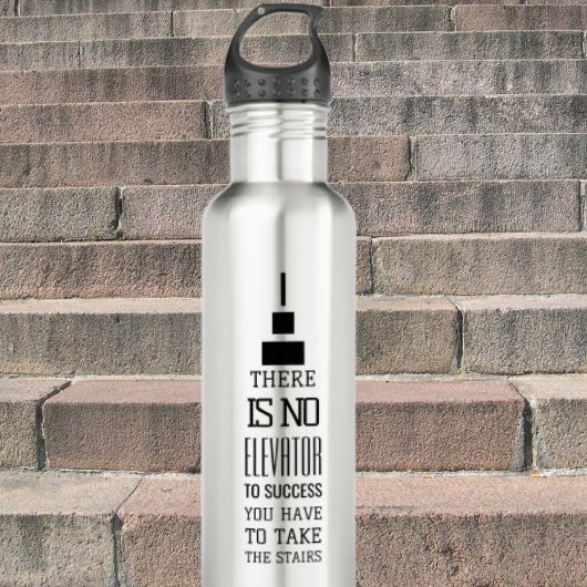 Motivierend Zitat-Design, modernes Schwarz und Edelstahlflasche