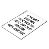 Motivierend Zitat, einfach minimalistisch Dave Ram Notizblock (Linke Seite)