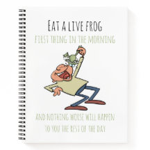 Motivierend Zitat Essen ein Live Frosch Funny Cart