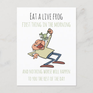 Motivierend Zitat Essen ein Live Frosch Funny Cart Postkarte