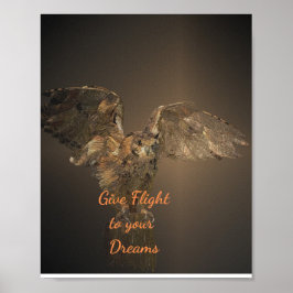 Motivierend Zitat: Flight to Your Dreams Poster