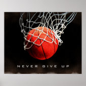 Motivierend Zitat gibt nie Basketballplakat auf Poster (Vorne)