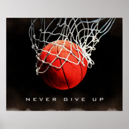 Motivierend Zitat gibt nie Basketballplakat auf Poster