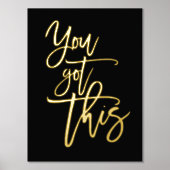 Motivierend Zitat Got Dieses Skript schwarz Real Foliendrucke (Vorderseite)