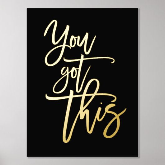 Motivierend Zitat Got Dieses Skript schwarz Real Foliendrucke (Vorderseite)