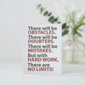Motivierend Zitat - Hindernisse Postkarte (Stehend Vorderseite)