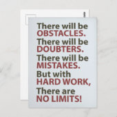 Motivierend Zitat - Hindernisse Postkarte (Vorne/Hinten)