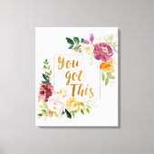 Motivierend Zitat Hübsche farbige Rose Leinwanddruck (Vorderseite)