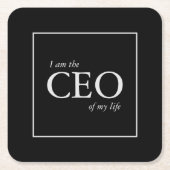 Motivierend Zitat Ich bin CEO meines Lebens Rechteckiger Pappuntersetzer (Vorderseite)