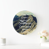 Motivierend Zitat: Ihre Grenzen herausfordern Große Wanduhr (Zuhause)