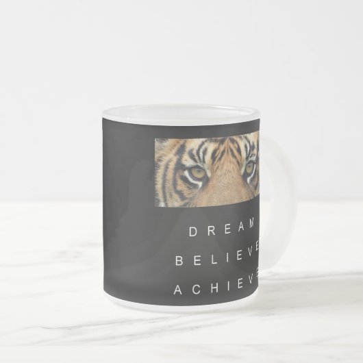 Motivierend Zitat in Schwarz und Weiß Mattglastasse (VorderseiteRechts)