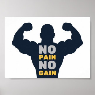 Motivierend Zitat: kein Schmerz ohne Erfolg Poster
