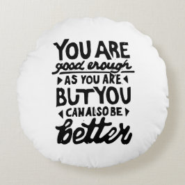 Motivierend Zitat Lino Print Round Throw Kissen