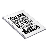 Motivierend Zitat Lino Print Spiral Notebook Notizblock (Rechte Seite)