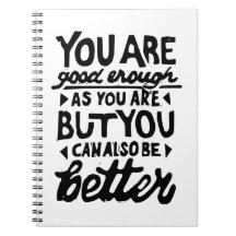 Motivierend Zitat Lino Print Spiral Notebook