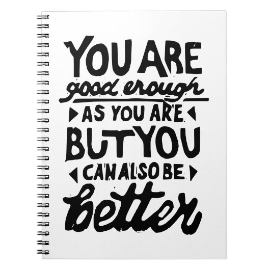 Motivierend Zitat Lino Print Spiral Notebook Notizblock (Vorderseite)