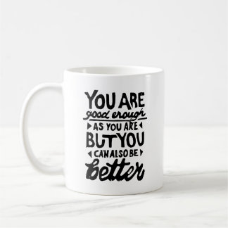 Motivierend Zitat Lino Print Tasse