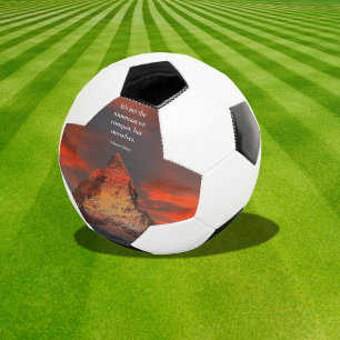 Motivierend Zitat Mount Everest Orange Sunrise Fußball