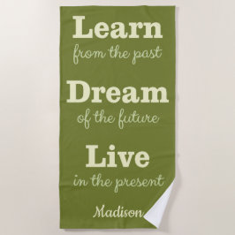 Motivierend Zitat-Name- u. -farbbadetuch Strandtuch