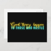 Motivierend Zitat Neon Word Art Postkarte (Vorne/Hinten)