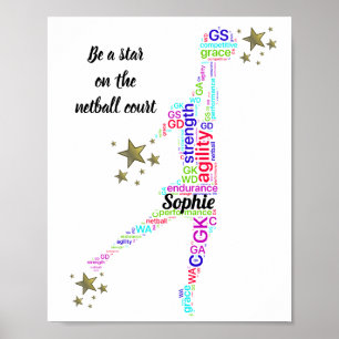 Motivierend Zitat-Netball-Star-Poster Poster