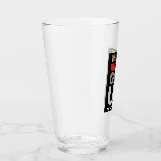 Motivierend Zitat nie aufgeben nie überlassen Glas (Rechts)