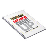 Motivierend Zitat nie aufgeben nie überlassen Notizblock (Rechte Seite)