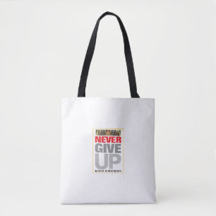 Motivierend Zitat nie aufgeben nie überlassen Tasche