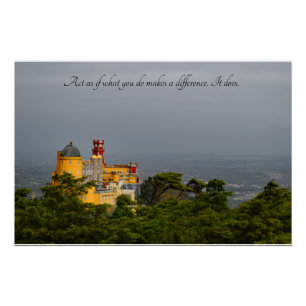 Motivierend Zitat - Pena Palace Sintra, Portugal Poster