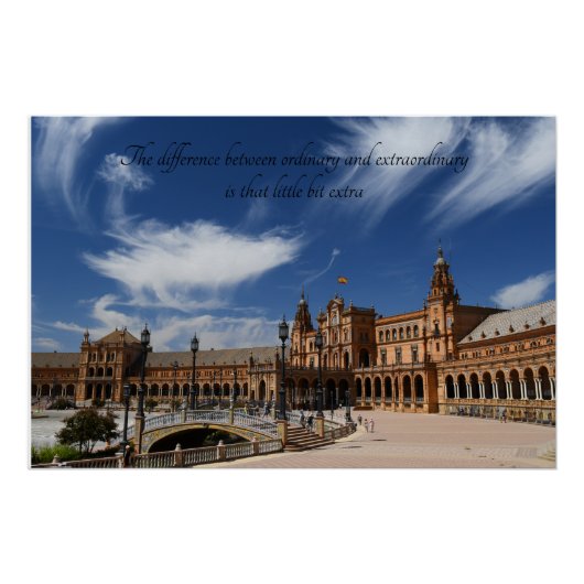 Motivierend Zitat - Plaza De Espana, Sevilla Poster (Vorderseite)