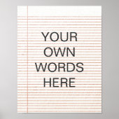 Motivierend Zitat-Poster, Ihre eigenen Worte hier Poster (Vorne)