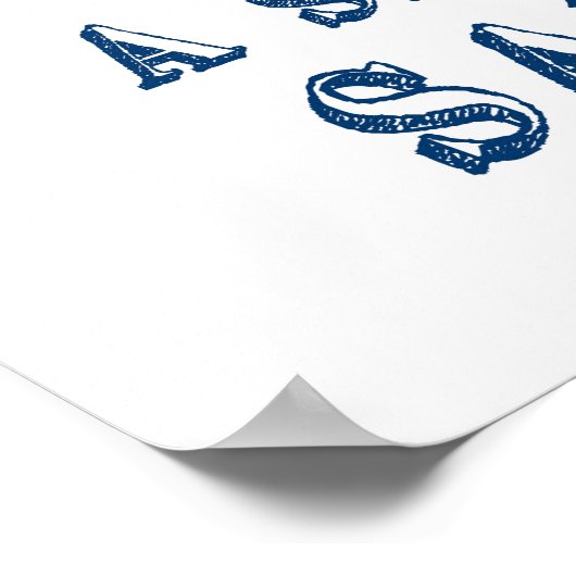 Motivierend Zitat-Poster Nautischer Anker Blau Poster (Ecke)