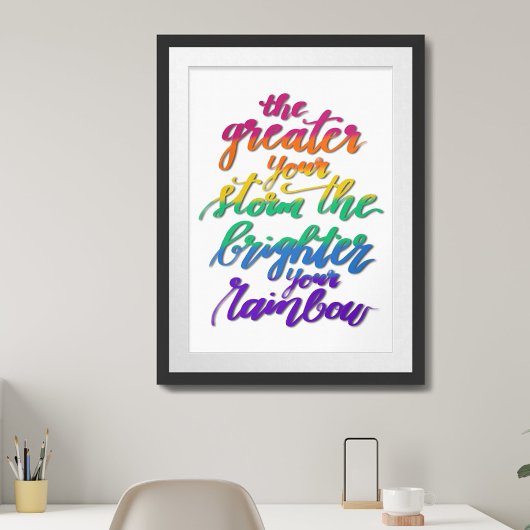 Motivierend Zitat Rainbow Poster
