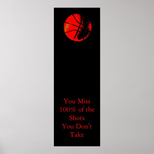 Motivierend Zitat Red Black Basketball Poster (Vorne)