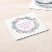 Motivierend Zitat Rosa blaue Blumenreste Rechteckiger Pappuntersetzer (angewinkelt)