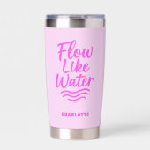 Motivierend Zitat rosa Strömung wie Wasseryoga Thermobecher (Vorderseite)