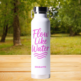 Motivierend Zitat rosa Strömung wie Wasseryoga Trinkflasche