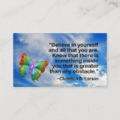 Motivierend Zitat-Schmetterling des Visitenkarte (Vorderseite)