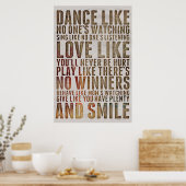 Motivierend Zitat Stilvolle Tanz Poster (Küche)
