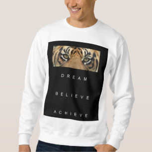 Motivierend Zitat Tiger Eye Moderne Männer Sweatshirt