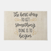 Motivierend Zitat über den Rustikal Burlap Fußmatte (Vorderseite)