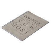 Motivierend Zitat über Disziplin Lincoln Brown Notizblock (Linke Seite)