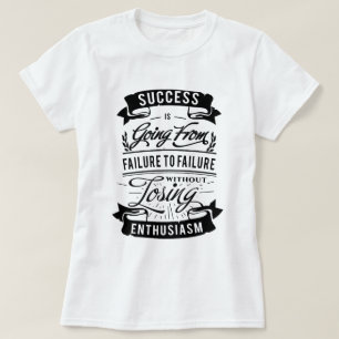 Motivierend Zitat über Erfolgsschwarzdruck T-Shirt