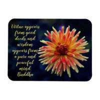 Motivierend Zitat von Gelb und Orange Dahlia