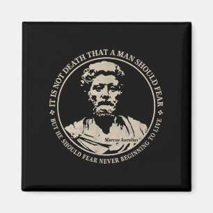 Motivierend Zitat von Marcus Aurelius über Angst Magnet