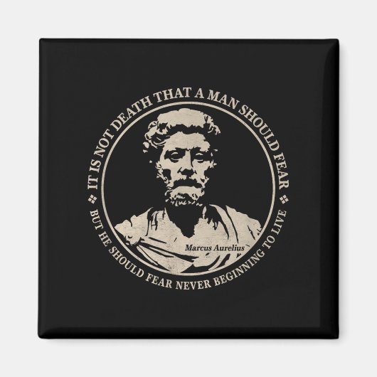 Motivierend Zitat von Marcus Aurelius über Angst Magnet (Vorne)