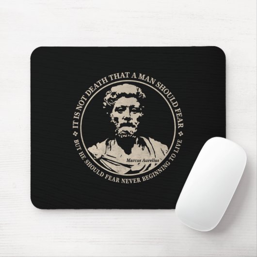 Motivierend Zitat von Marcus Aurelius über Angst Mousepad (Mit Mouse)