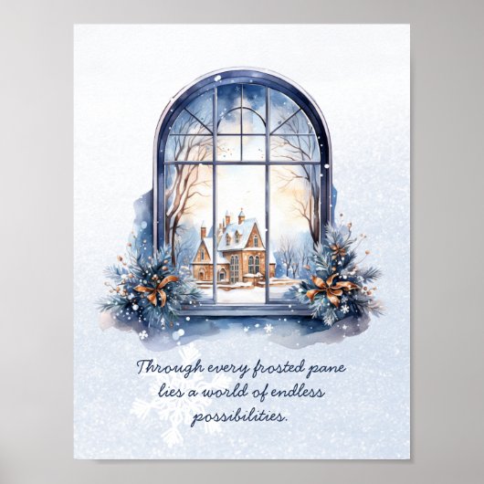 Motivierend Zitat von Snow Pastel Nordic Winter Sz Poster (Vorne)